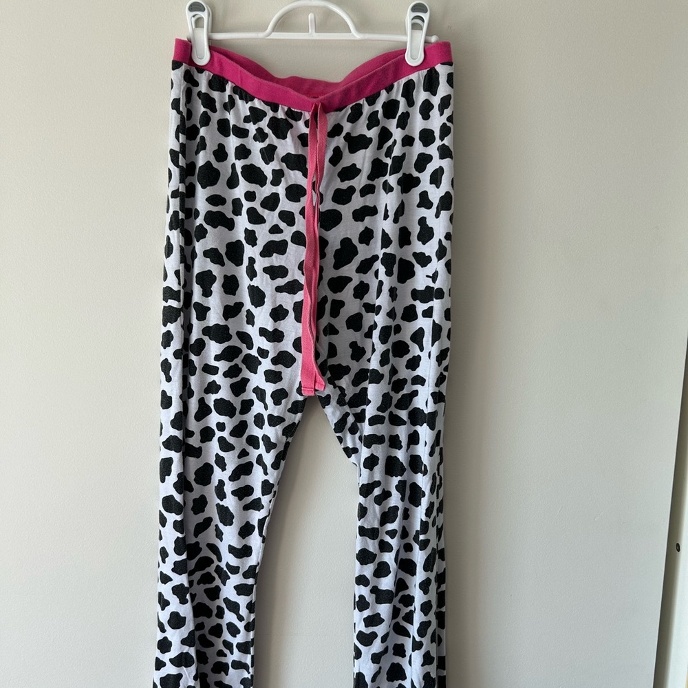 Woman’s Pajamas with Pink and Black Spots